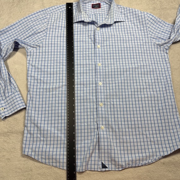 UNTUCKit Mens Large Blue White Plaid Long Sleeve Button Down Shirt 100 Cotton - Picture 10 of 10
